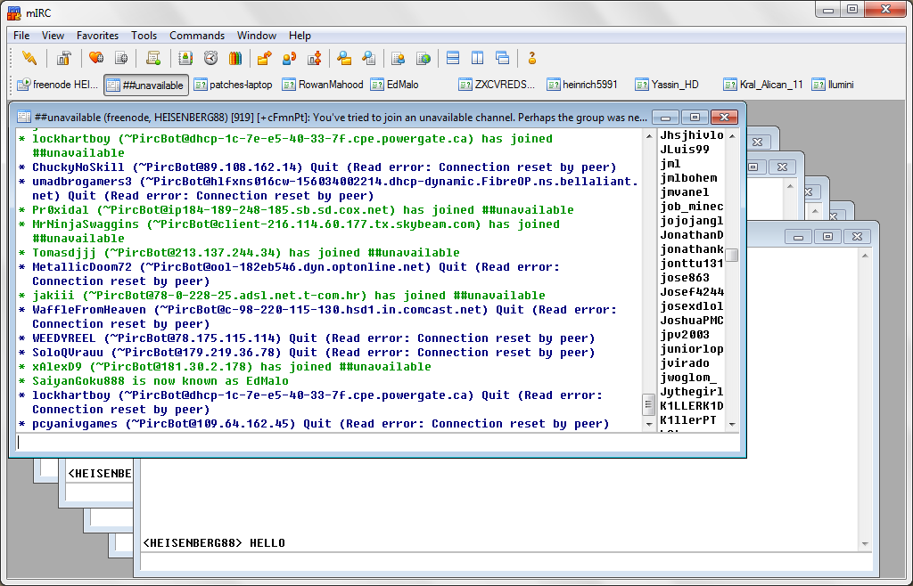 irc closing link hatası